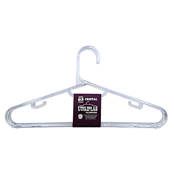 Kit 3 Cabide Tipo C Cristal - Ref 0287