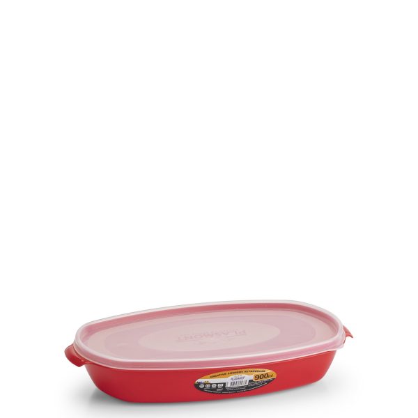 Pote Vasilha Retângular c/ Tampa Plasmont 900 ml