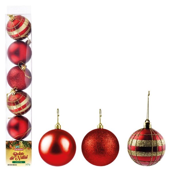 Bola Tb Cristal 6Cm 6Pcs Verme