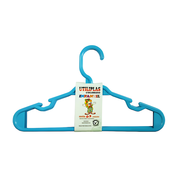Kit 3 Cabide Infantil ColoridoRef6476 Ref 0201 7899009056476