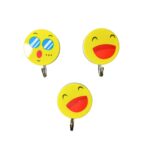 Kit com 3 Ganchos Adesivos Decorativos Formato Carinha - Art House