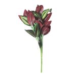 Buquê de Folhagem Lambari Verde e Roxo 30cm – 7 Galhos, 39 Folhas