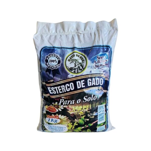 Esterco de Gado para Solo 1kg  Mato Verde  Adubo 100% Natural