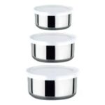 Conjunto de Potes Inox 3 Peças 250ml, 400ml e 650ml