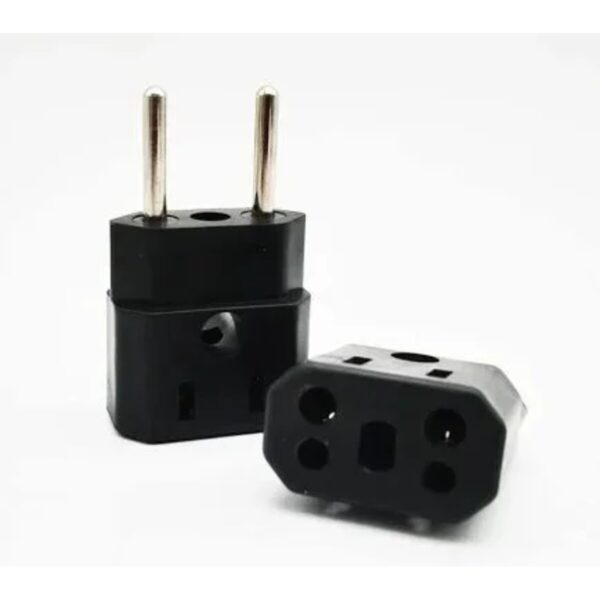 Adaptador de Tomada Bob Esponja Preto com Pino Dourado