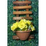 Grade de madeira 46x20cm com Vaso Meia Lua