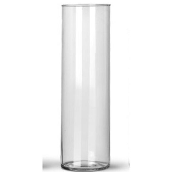 Vaso Cilíndrico de Vidro Transparente  30 × 11 cm