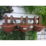 Grade Cerquinha Para Jardim Vertical Com 3 Vasos Plastico - Imagem 2