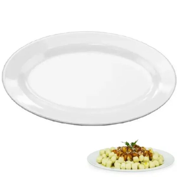 Petisqueira de Cerâmica Branca 21x14 cm