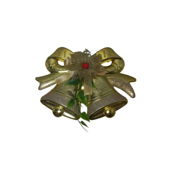 Sinos de Natal 27x20cm Dourados Decorativos Para Portas, Paredes e Árvores de Natal