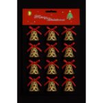 Kit com 12 Enfeites de Natal Sino com Laço - Imagem 2