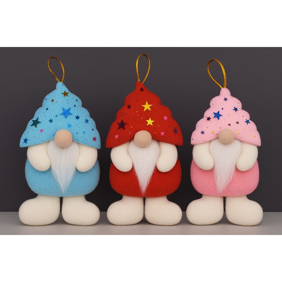 7f7fd8bad6f21ca1dcb3a8303ab8648c.jpg Enfeite Natalino De Papai Noel com Barba e Chapéu Estrelado - Imagem 1