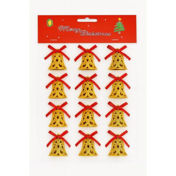 Kit com 12 Enfeites de Natal Sino com Laço