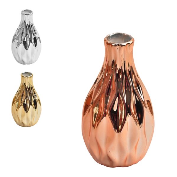 Vaso Ceram Metal 12Cm