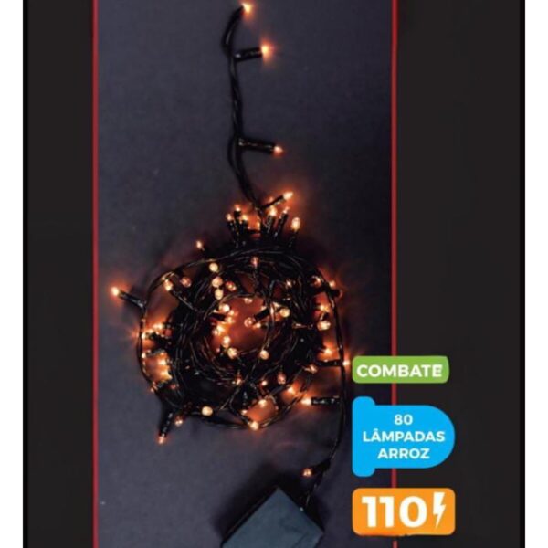 Pisca-Pisca 4 Metros Luz Branca – Lâmpadas Arroz branco com Fio Verde 110WTS