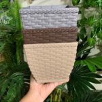 Vaso Cachepô Quadrado Rattan 2,1 L