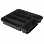 Porta Talheres Para Gaveta De Plastico Com Tampa 5 Divisórias