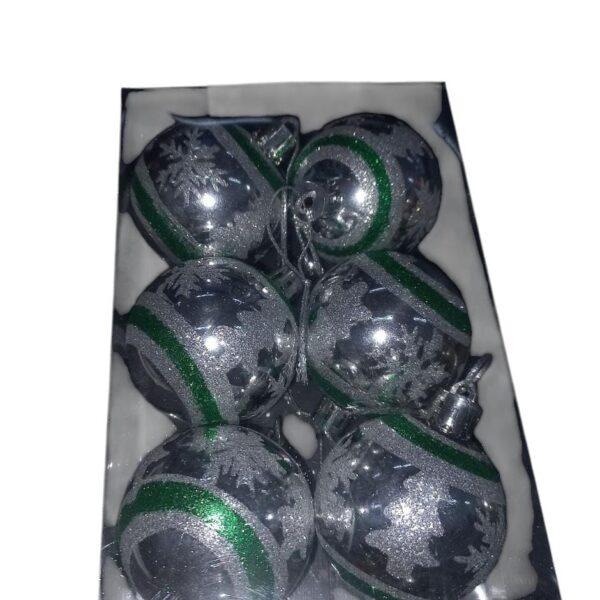 Bolas de Natal com Detalhes de Flocos de Neve – Kit com 6 Unidades