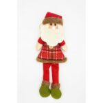 Enfeite Natalino Papai Noel de Tecido com Pernas Longas