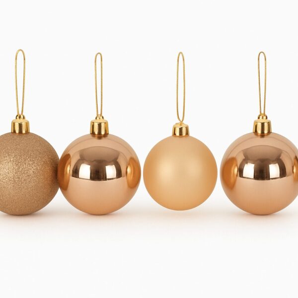 Kit de Bolas de Natal 7 cm - 4 Peças na cor Champanhe