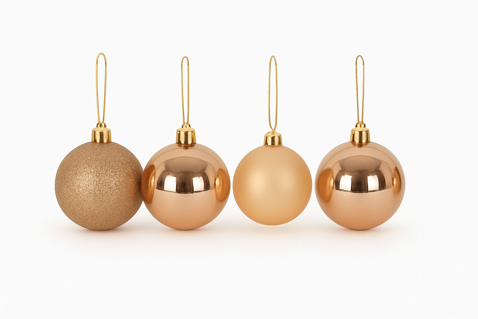 0d2f34370c65c5c649a7b81039f24c3f-3.jpg Kit de Bolas de Natal 7 cm - 4 Peças na cor Champanhe - Imagem 1