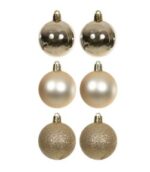 Kit tubo de Bolas de Natal lisas 7 cm - 6 Peças