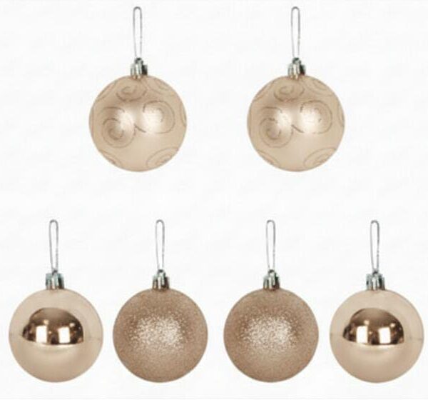 Kit de Bolas de Natal Texturizada 6 cm - 6 Peças