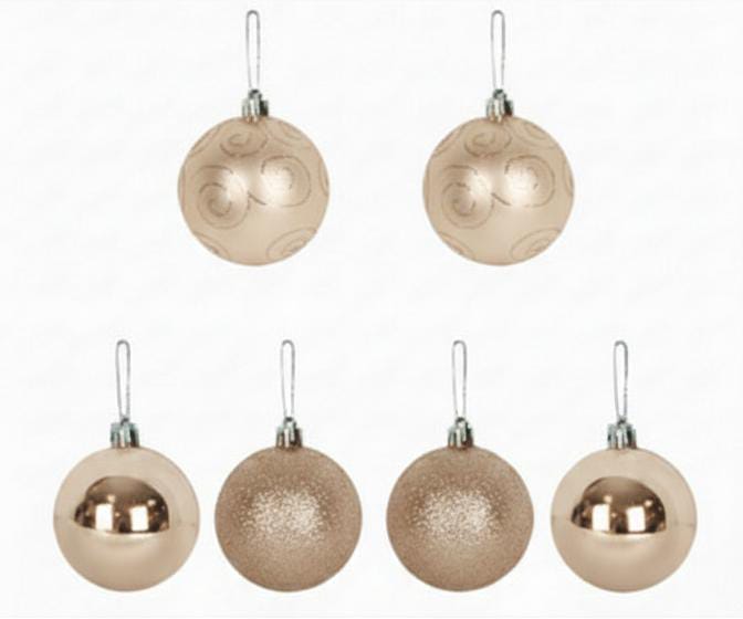 23c736c9c0a8aa4cac17d478fe7b8f43.jpeg Kit de Bolas de Natal Texturizada 6 cm - 6 Peças - Imagem 1