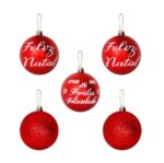 Kit de Bolas de Natal escrita 7 cm - 5 Peças - Imagem 2