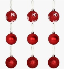 Kit de Bolas de Natal tubo HOHOHO 5 cm- 9 Peças
