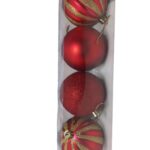 Kit de Bolas de Natal 8 cm - 4 Peças