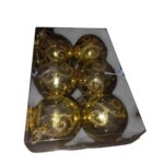 Kit com 6 Bolas de Natal Vermelhas com Glitter Dourado – 5cm  - Imagem 3