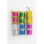 Kit com 12 Mini Tambores Decorativos Coloridos para Natal e Festas – Enfeite de Árvore e Ambientes