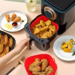 Forma de Silicone P/ Air Fryer Quadrada 17 Cm