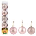 Bola de natal  Tb Cristal 7Cm 5Pcs Rose