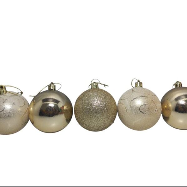 Kit de Bolas de Natal 7 cm - 5 Peças