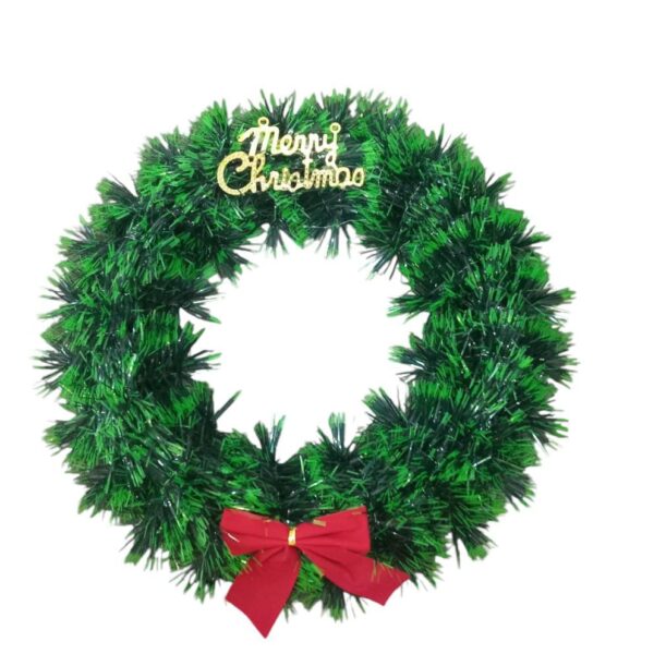 Guirlanda de Natal Verde 30 cm – Decoração Tradicional para Portas e Paredes