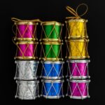 Kit com 12 Mini Tambores Decorativos Coloridos para Natal e Festas – Enfeite de Árvore e Ambientes - Imagem 2