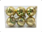 Bolas de Natal 5cm com Detalhes em Glitter– Kit com 6 Unidades - Imagem 3