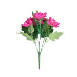 Buquê de Gerberas Artificiais Decorativas com Mini Flores e Folhas Volumosas - 28cm, 6 Galhos - Imagem 3