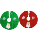 Saia para Árvore de Natal com Enfeite de Papai Noel e Flocos de Neve