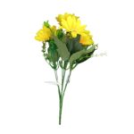 Buquê de Gerberas Artificiais Decorativas com Mini Flores e Folhas Volumosas - 28cm, 6 Galhos