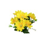 Buquê de Gerberas Artificiais Decorativas com Mini Flores e Folhas Volumosas - 28cm, 6 Galhos - Imagem 8