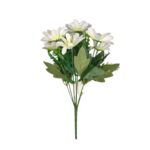 Buquê de Gerberas Artificiais Decorativas com Mini Flores e Folhas Volumosas - 28cm, 6 Galhos - Imagem 4