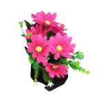 Buquê de Gerberas Artificiais Decorativas com Mini Flores e Folhas Volumosas - 28cm, 6 Galhos - Imagem 6