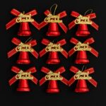 Kit com 9 Sinos Decorativos de Natal com Laço e “Merry Christmas” - Imagem 2